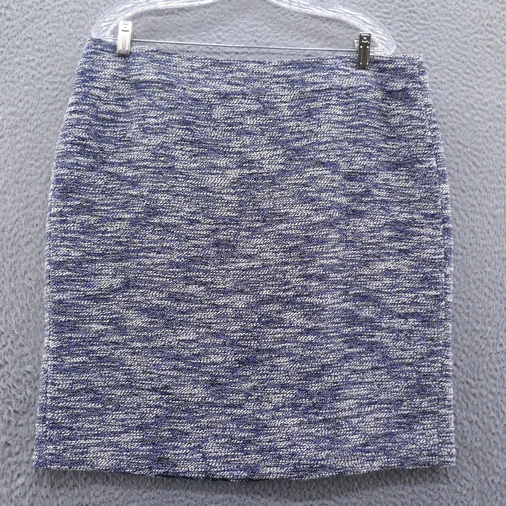 Ann Taylor Petite Blue Tweed Pencil Skirt Size 16P Textured Professional Lined
